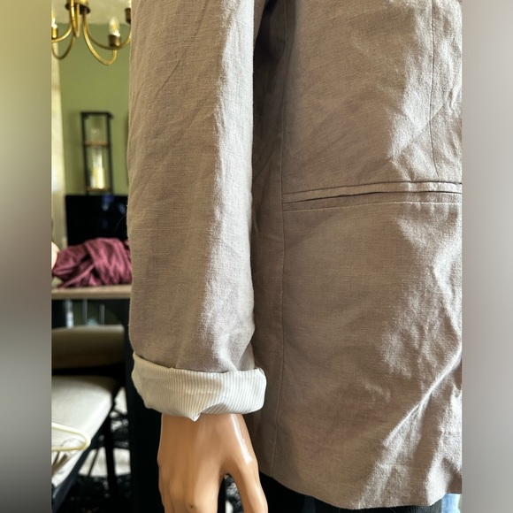 Halston Linen Blend Blazer Suit Jacket - Picture 4 of 9